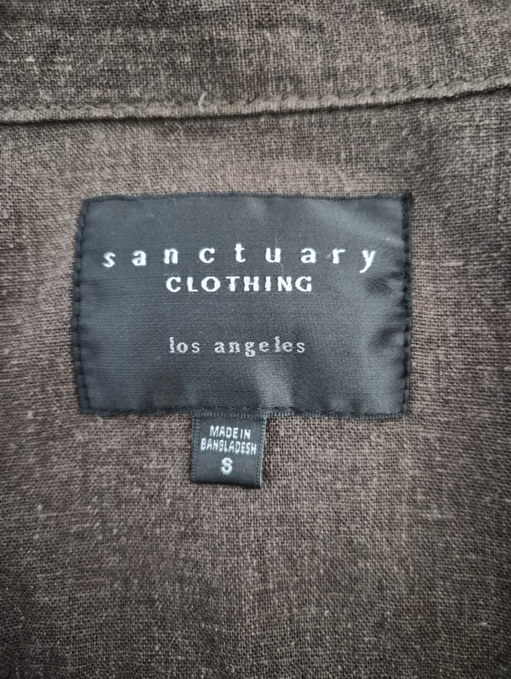 Sanctuary Olive Green Linen Blend Utility Jacket Tie Waist Size Small - Picture 11 of 13